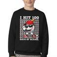 100 Days Of School Retro Baseball Sport For Boys Teachers Youth Crewneck Sweatshirt