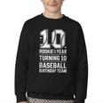 10th Birthday Rookie Of The Year Baseball Double Digit Humor Youth Crewneck Sweatshirt 10th Birthday Rookie Of The Year Baseball Double Digit Humor Youth Crewneck Sweatshirt