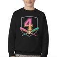 4th Birthday Baseball Bat Ice-Cream Drip 4yrs Old Boys Girls Youth Crewneck Sweatshirt 4th Birthday Baseball Bat Ice-Cream Drip 4yrs Old Boys Girls Youth Crewneck Sweatshirt