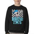 5th Birthday Dabbing Baseball Boys Bruh I'm 5 Year Old Youth Crewneck Sweatshirt