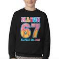 6 7 Mason Baseball Drip Number 67 Player Or 67th Birthday Youth Crewneck Sweatshirt 6 7 Mason Baseball Drip Number 67 Player Or 67th Birthday Youth Crewneck Sweatshirt