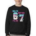 Now Im 6 Next Year I'Ll Be 7 Baseball Ice Cream Drip 67 Meme Youth Crewneck Sweatshirt