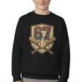 67 Baseball Meme Vintage Sports Crest Retro 67 Player Youth Crewneck Sweatshirt 67 Baseball Meme Vintage Sports Crest Retro 67 Player Youth Crewneck Sweatshirt