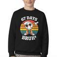 67 Days Of School Bruh Teacher Kids Dabbing Baseball Youth Crewneck Sweatshirt 67 Days Of School Bruh Teacher Kids Dabbing Baseball Youth Crewneck Sweatshirt