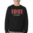 75 Year Old 1951 Classic Baseball Fan 75th Birthday Youth Crewneck Sweatshirt