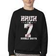 7th Birthday Baseball Bruh I'm 7 Double Digits 7 Years Old Youth Crewneck Sweatshirt 7th Birthday Baseball Bruh I'm 7 Double Digits 7 Years Old Youth Crewneck Sweatshirt