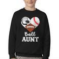 Ball Aunt Heart Football Baseball Hockey Game Day Youth Crewneck Sweatshirt Ball Aunt Heart Football Baseball Hockey Game Day Youth Crewneck Sweatshirt