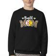 Ball Mom Leopard Baseball Softball Player Mom Youth Crewneck Sweatshirt Ball Mom Leopard Baseball Softball Player Mom Youth Crewneck Sweatshirt