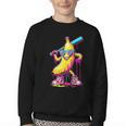 Banana With Baseball Bat Street Baseball Drip Youth Crewneck Sweatshirt Banana With Baseball Bat Street Baseball Drip Youth Crewneck Sweatshirt