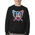 Baseball 10 Year Old Boy Ice Cream Drip 10th Birthday Player Youth Crewneck Sweatshirt Baseball 10 Year Old Boy Ice Cream Drip 10th Birthday Player Youth Crewneck Sweatshirt