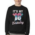 Baseball 10 Year Old Ice Cream Drip 10th Birthday Boys Youth Crewneck Sweatshirt