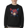 Baseball 10 Year Old Splash Drip 10th Birthday Boy Number 10 Youth Crewneck Sweatshirt Baseball 10 Year Old Splash Drip 10th Birthday Boy Number 10 Youth Crewneck Sweatshirt