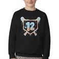 Baseball 12 Year Old Ice Cream Drip 12th Birthday Boys Youth Crewneck Sweatshirt