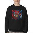 Baseball 12 Year Old Splash Drip 12th Birthday Boy Number 12 Youth Crewneck Sweatshirt Baseball 12 Year Old Splash Drip 12th Birthday Boy Number 12 Youth Crewneck Sweatshirt