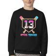 Baseball 13 Year Ice Cream Drip 13th Bday Official Teenager Youth Crewneck Sweatshirt