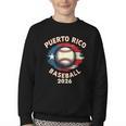 Baseball 2026 Puerto Rico Island Pride Sports Theme Youth Crewneck Sweatshirt