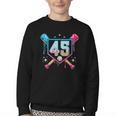 Baseball 45 Year Old Ice Cream Drip 45th Birthday Number 45 Youth Crewneck Sweatshirt Baseball 45 Year Old Ice Cream Drip 45th Birthday Number 45 Youth Crewneck Sweatshirt