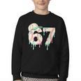 Baseball 67 Drip Six Seven Baseball Dripping Boys Kids Youth Crewneck Sweatshirt