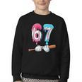 Baseball 67 Ice Cream Drip Six Seven Boys Youth Crewneck Sweatshirt