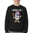 Baseball 6th Birthday Boy Ice Cream Drip Bruh I'm 6 Year Old Youth Crewneck Sweatshirt Baseball 6th Birthday Boy Ice Cream Drip Bruh I'm 6 Year Old Youth Crewneck Sweatshirt