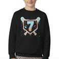 Baseball 7 Year Old Ice Cream Drip 7th Birthday Boy Number 7 Youth Crewneck Sweatshirt Baseball 7 Year Old Ice Cream Drip 7th Birthday Boy Number 7 Youth Crewneck Sweatshirt