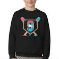 Baseball 9 Year Old Ice Cream Drip 9th Birthday Boys Player Youth Crewneck Sweatshirt