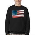 Baseball American Flag Patriotic USA Pride Youth Crewneck Sweatshirt Baseball American Flag Patriotic USA Pride Youth Crewneck Sweatshirt