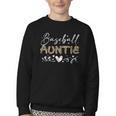 Baseball Auntie Leopard Baseball Heart Youth Crewneck Sweatshirt Baseball Auntie Leopard Baseball Heart Youth Crewneck Sweatshirt