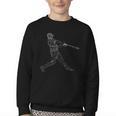 Baseball Batter Line Abstract Geometry Team Player Family Youth Crewneck Sweatshirt