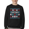 Baseball Catcher Ugly Christmas Sweater Pattern Sports Xmas Youth Crewneck Sweatshirt Baseball Catcher Ugly Christmas Sweater Pattern Sports Xmas Youth Crewneck Sweatshirt