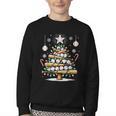 Baseball Christmas Tree Lights Youth Crewneck Sweatshirt Baseball Christmas Tree Lights Youth Crewneck Sweatshirt