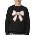 Baseball Coquette Bow Cute Baseball Game Youth Crewneck Sweatshirt Baseball Coquette Bow Cute Baseball Game Youth Crewneck Sweatshirt