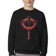 Baseball Cross Bats Pitcher Jesus Faith Youth Crewneck Sweatshirt Baseball Cross Bats Pitcher Jesus Faith Youth Crewneck Sweatshirt