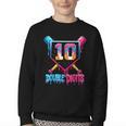 Baseball Drip 10th Birthday Boy Double Digits Ice Cream Drip Youth Crewneck Sweatshirt