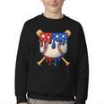 Baseball Drip American Flag Home Plate 4th Of July Patriotic Youth Crewneck Sweatshirt Baseball Drip American Flag Home Plate 4th Of July Patriotic Youth Crewneck Sweatshirt