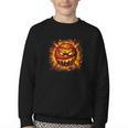 Baseball Drip Angry Lava Slime Ball Graphic Youth Crewneck Sweatshirt