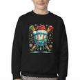 Baseball Drip Boys Youth Santa Christmas Baseball Youth Crewneck Sweatshirt