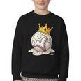 Baseball Drip Ice Cream Crown Melt Graphic Youth Crewneck Sweatshirt Baseball Drip Ice Cream Crown Melt Graphic Youth Crewneck Sweatshirt