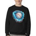 Baseball Drip Ice Cream Glove With Sprinkles Ball Boys Youth Youth Crewneck Sweatshirt Baseball Drip Ice Cream Glove With Sprinkles Ball Boys Youth Youth Crewneck Sweatshirt
