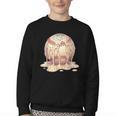 Baseball Drip Ice Cream Melting Illustration Youth Crewneck Sweatshirt