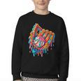 Baseball Drip Ice Cream Sprinkles Baseball Glove For Boys Youth Crewneck Sweatshirt