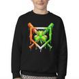 Baseball Drip Ice Cream St Patricks Day Shamrock Youth Crewneck Sweatshirt