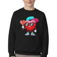 Baseball Drip Ice Cream Valentines Day Baseball Sport Boys Youth Crewneck Sweatshirt
