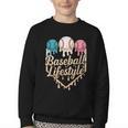 Baseball Drip Icecream Youth Crewneck Sweatshirt Baseball Drip Icecream Youth Crewneck Sweatshirt