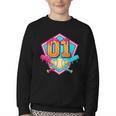 Baseball Drip Jersey Number 1 For Players & 1th Birthday Youth Crewneck Sweatshirt Baseball Drip Jersey Number 1 For Players & 1th Birthday Youth Crewneck Sweatshirt