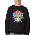 Baseball Drip Jersey Number 77 For Players & 77th Birthday Youth Crewneck Sweatshirt Baseball Drip Jersey Number 77 For Players & 77th Birthday Youth Crewneck Sweatshirt