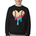 Baseball Drip Melting Ice Cream Baseball Heart Boys Girls Youth Crewneck Sweatshirt Baseball Drip Melting Ice Cream Baseball Heart Boys Girls Youth Crewneck Sweatshirt