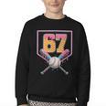 Baseball Drip Number 67 Fun Six Seven 6 7 Meme Youth Crewneck Sweatshirt