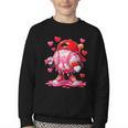 Baseball Drip Valentine Sports Vday Ice Cream Drip Heart Youth Crewneck Sweatshirt