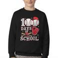 Baseball Happy 100 Days Of School Boy Girl Kid Teacher Youth Crewneck Sweatshirt